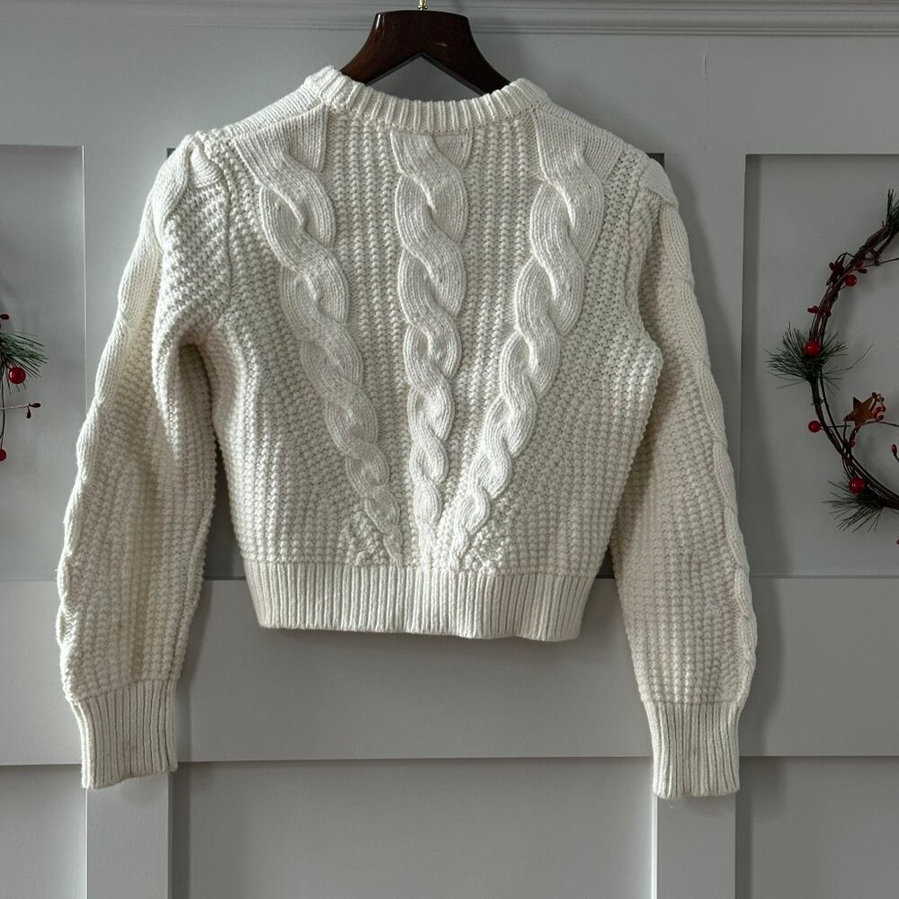 ๐คโจ Classic Banana Republic Cable Knit Sweater | Chunky Cozy White / Ivory โจ๐ค - Picture 4 of 6